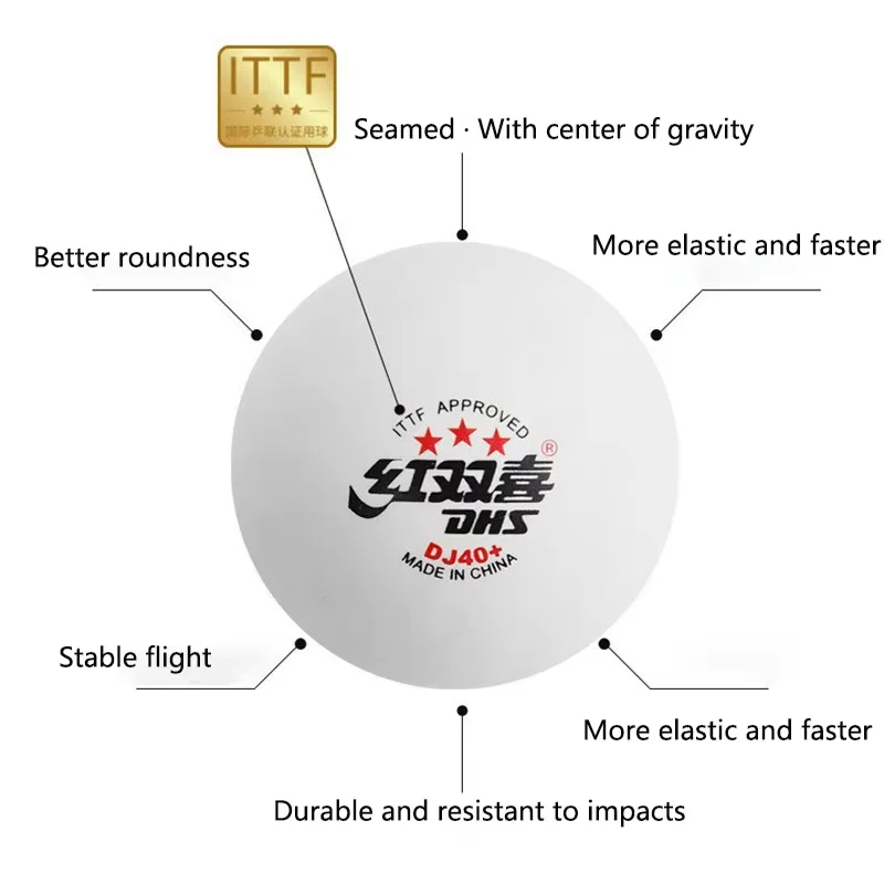 New DHS DJ40+ Table Tennis Bal - Table Tennis For Sale บทวิจารณ์และราคา